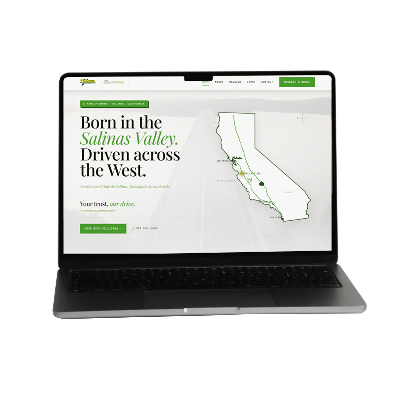 Villicana Transport trucking company website designed by Ghosxt